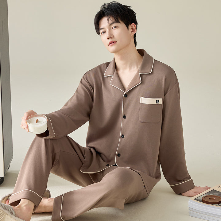 Men's cotton pajamas, casual fit, plus sizes