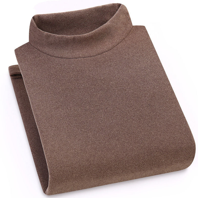 Men's knitted sweater with stand-up collar, warming and elastic