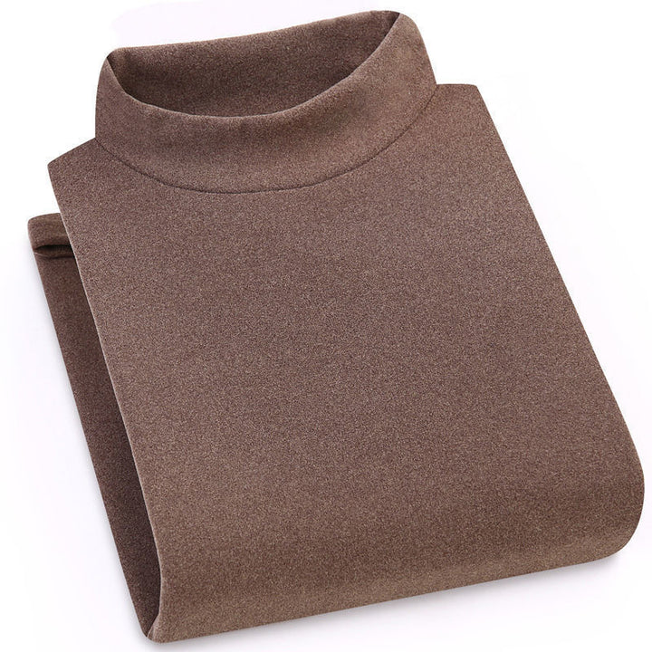 Men's knitted sweater with stand-up collar, warming and elastic
