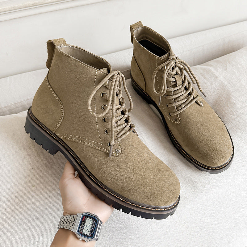 Work boots for men, suede look, British style