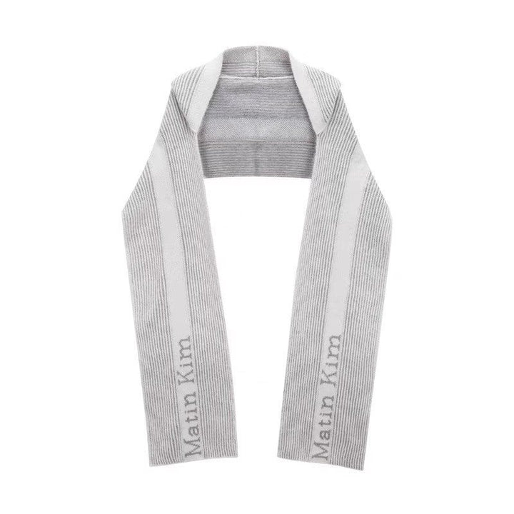 Alpaca wool scarf with hood, striped