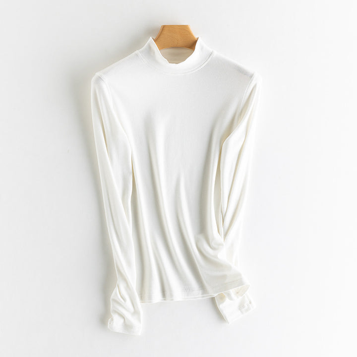 Women's Knit Under Shirt, Cashmere Blend, Various Collars