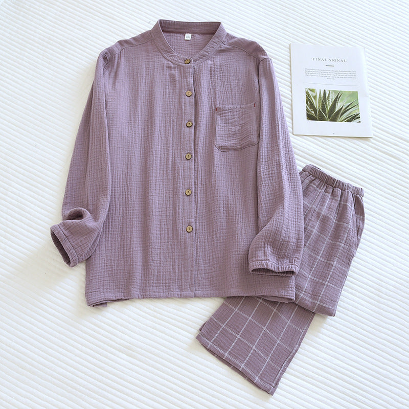Cotton pajama, double-layered muslin, long sleeve