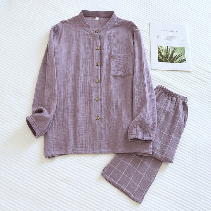 Cotton pajama, double-layered muslin, long sleeve