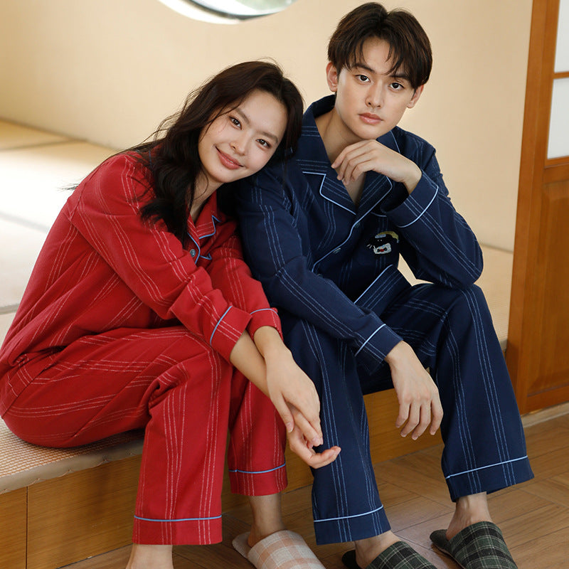 Pair-pajamas made of cotton flannel, striped