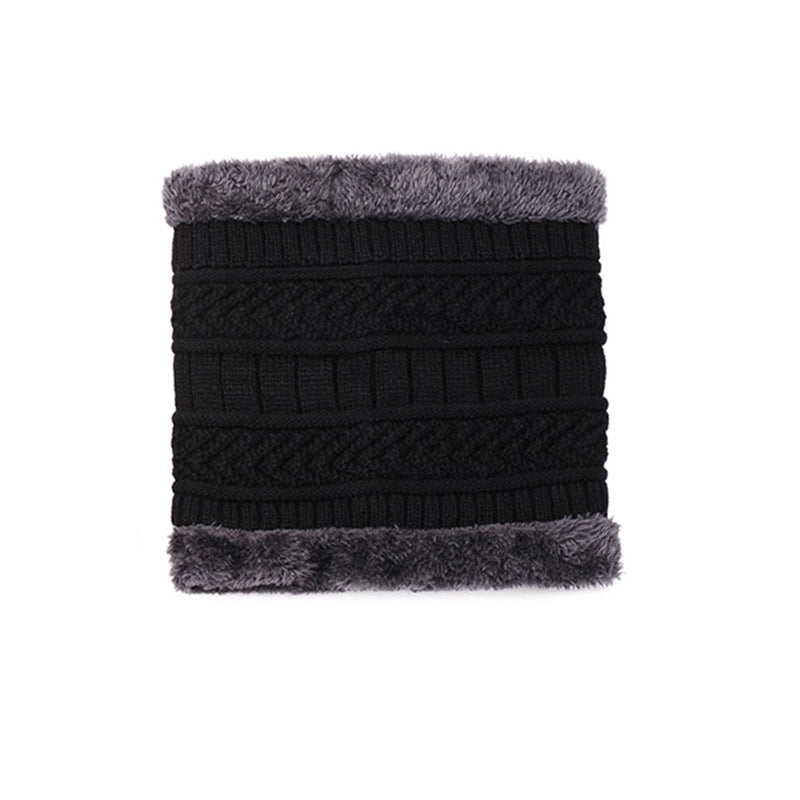 Knitted hat with scarf, 2-piece set, lined