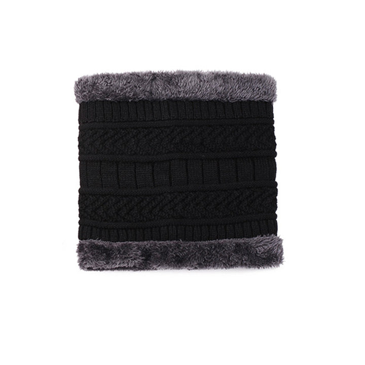 Knitted hat with scarf, 2-piece set, lined