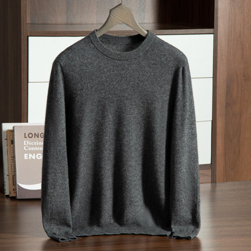 Men's Cashmere Sweater, Stand-Up Collar, Business Casual