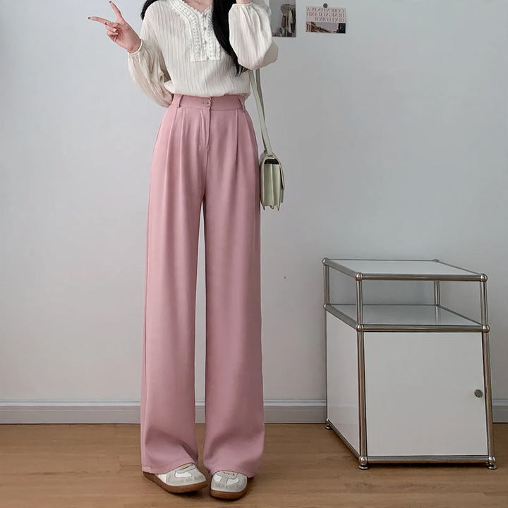 Elegant corduroy suit trousers with wide leg