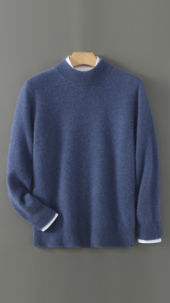 Men's Wool Sweater, Crew Neck, Solid Color, Business Casual