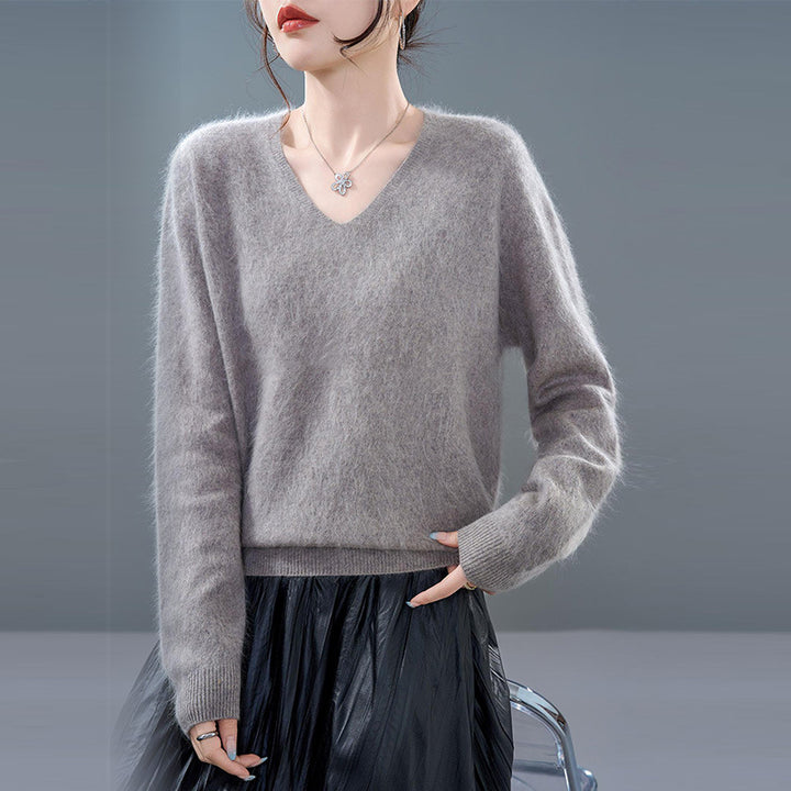 Ladies knit pullover made of soft wool-cashmere mix