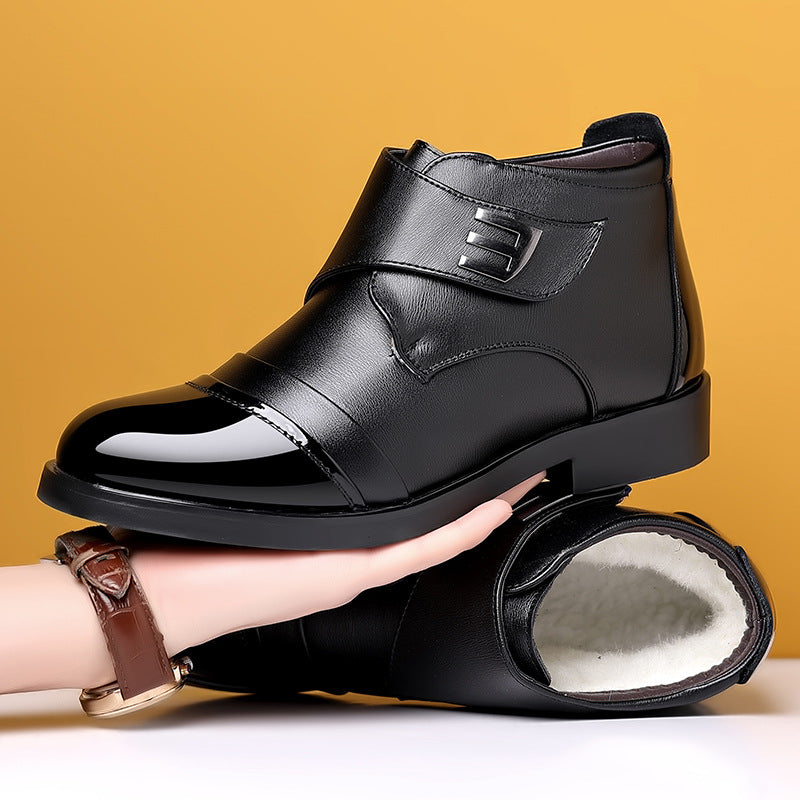 Padded men's winter boots, PU upper material