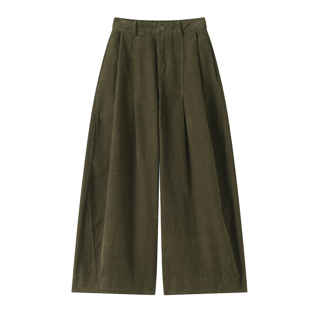 Cord pants, straight cut, 7/8 length