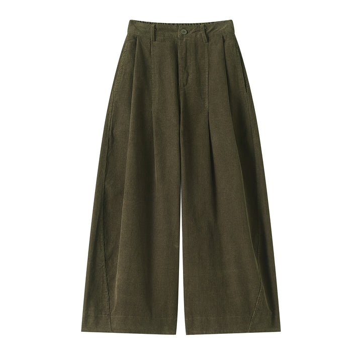 Cord pants, straight cut, 7/8 length