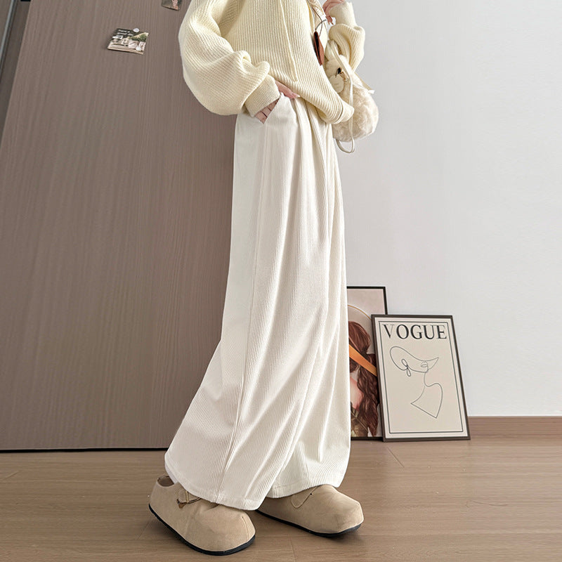 Cord-Harem pants with a high waistband