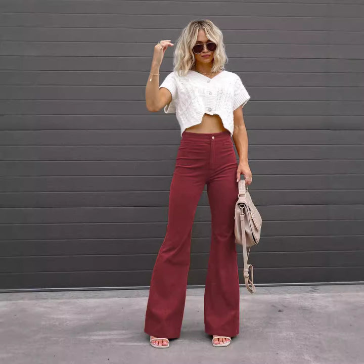 Women's corduroy pants with flared leg