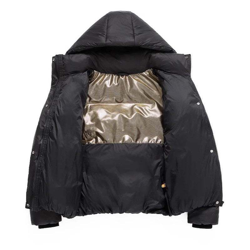 Short down jacket for women, white duck down lining