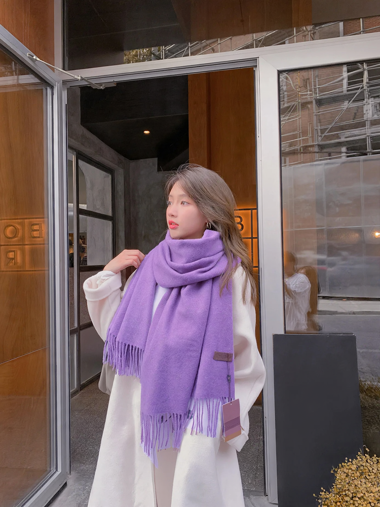 Warmer wool scarf, solid colors