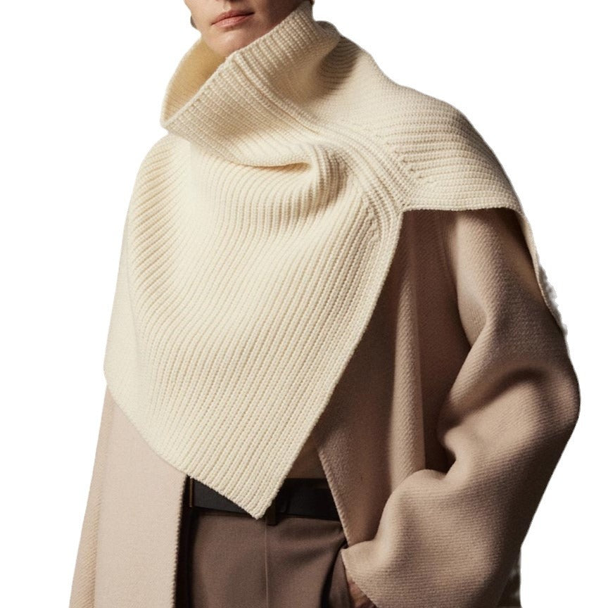 Merino wool shawl collars with slit