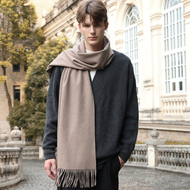 Solid color wool scarf for women and men