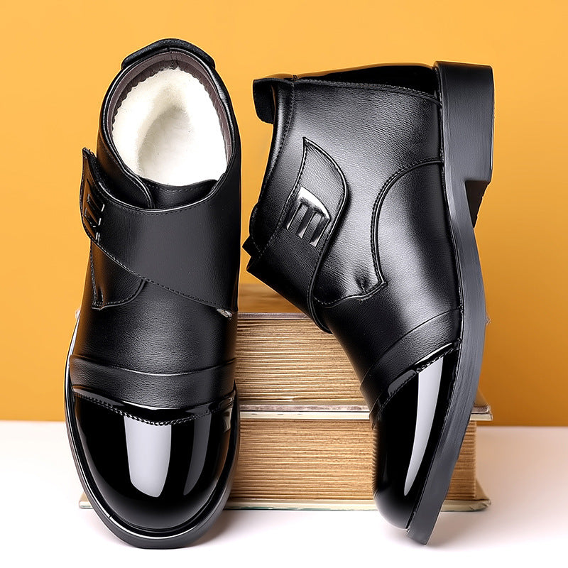 Padded men's winter boots, PU upper material