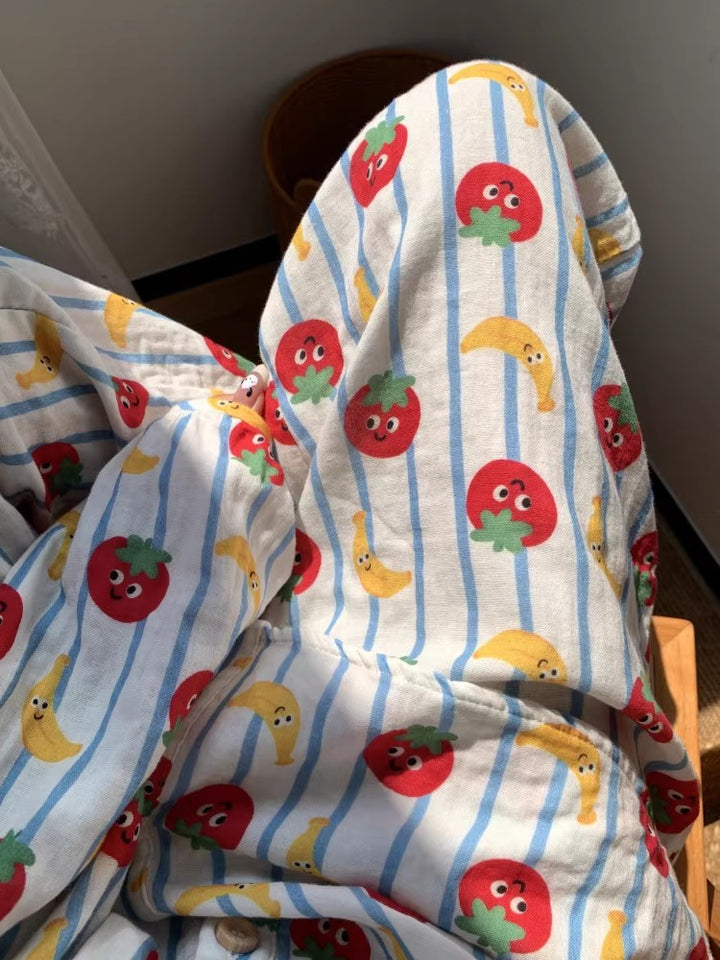 Women's pajamas made of double-layer cotton muslin