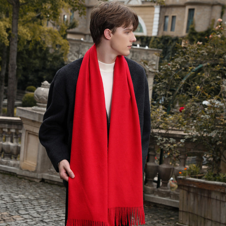 Solid color wool scarf for women and men