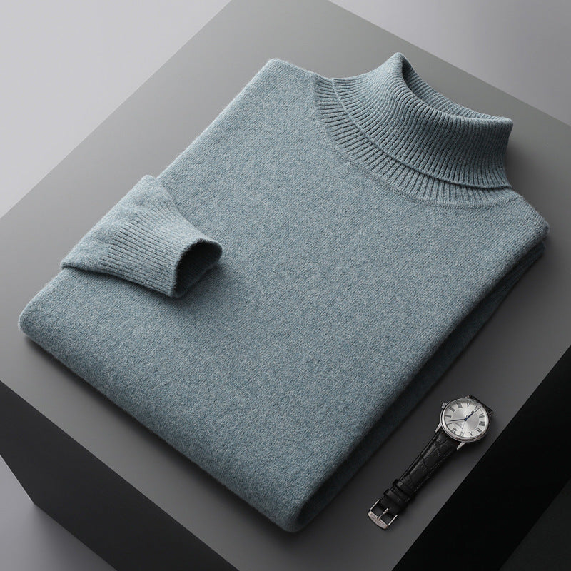 Men's Turtleneck Sweater made of 100% Wool, Plus Sizes
