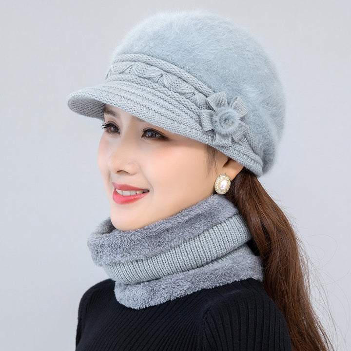 Knit hat and scarf set, warm