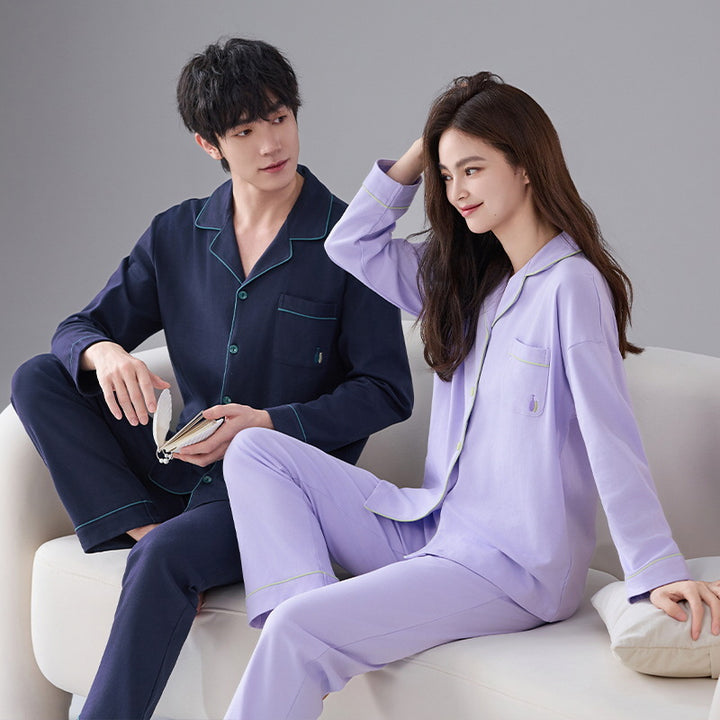 Partner pajamas made of 100% cotton, long-sleeved