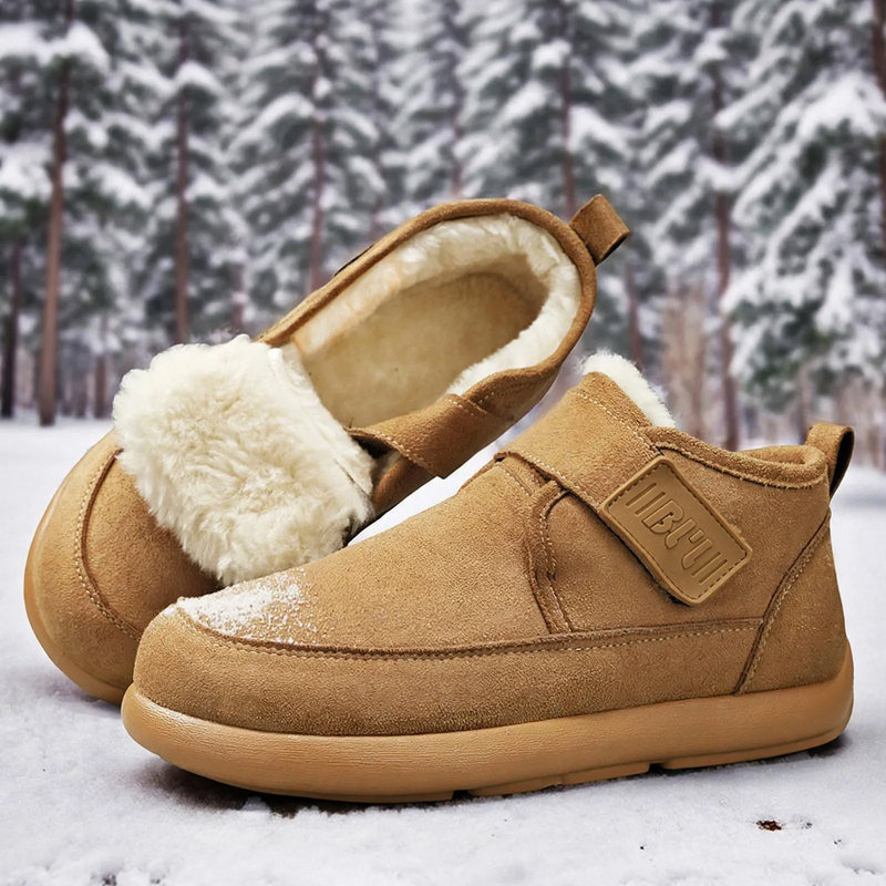 Warm men's winter boots, lined, ankle-high