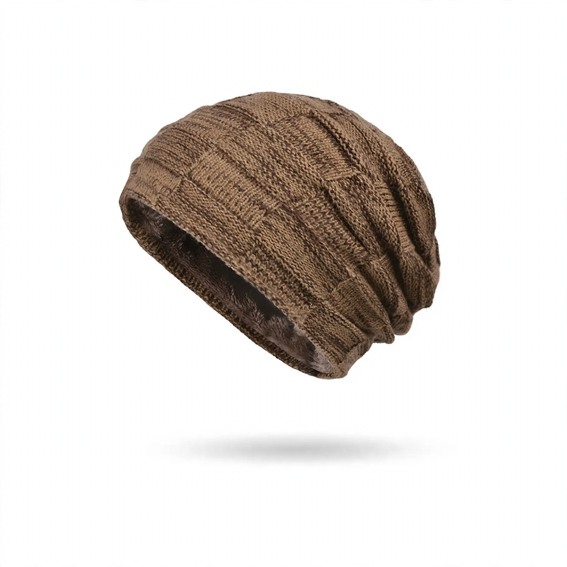 Winter knitted hat and scarf set, lined