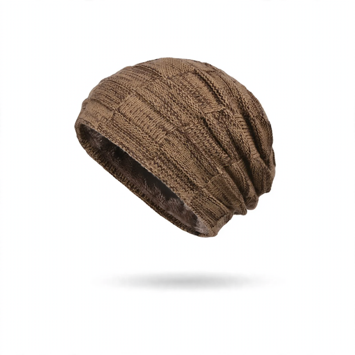 Winter knitted hat and scarf set, lined