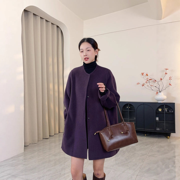Ladies' wool coat, alpaca look, 1118-155