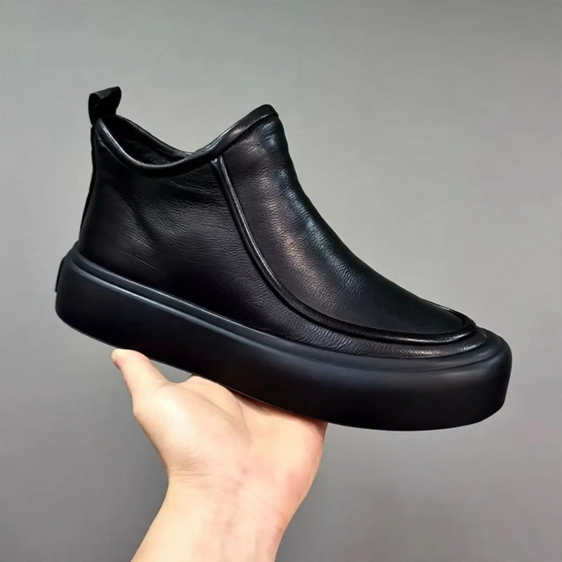 Padded men's Chelsea boots, leather