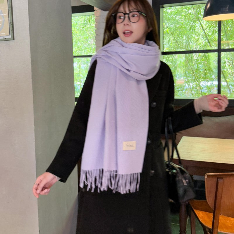 Knitted scarf made of wool blend fabric, 160 cm