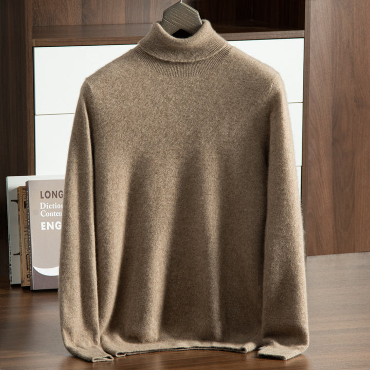 Men's Cashmere Sweater, Stand-Up Collar, Business Casual