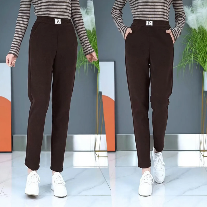 Women's casual pants, corduroy, lined, loose fit