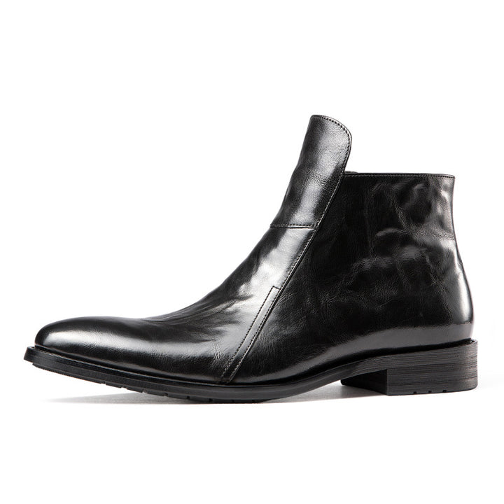 Padded men's Chelsea boots made of leather