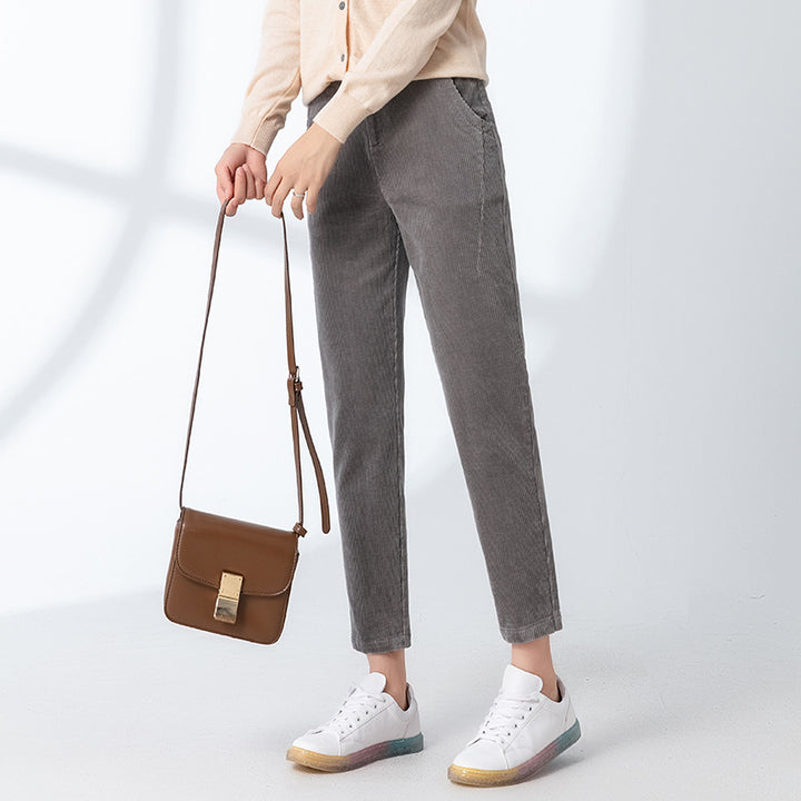Women’s Corduroy Pants, loose fit, 7/8 length