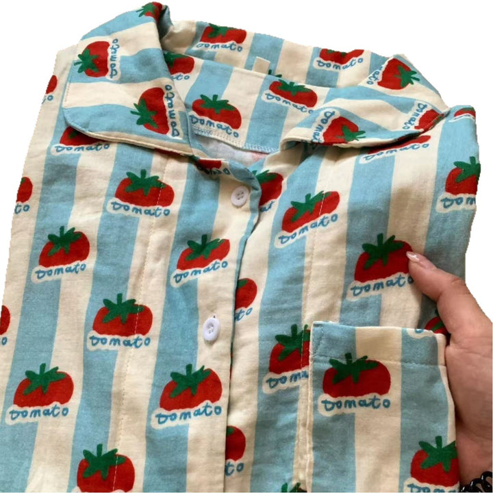 Women's pajamas made of double-layer cotton muslin