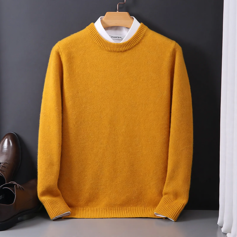 Men's knitted sweater, round neck, loose