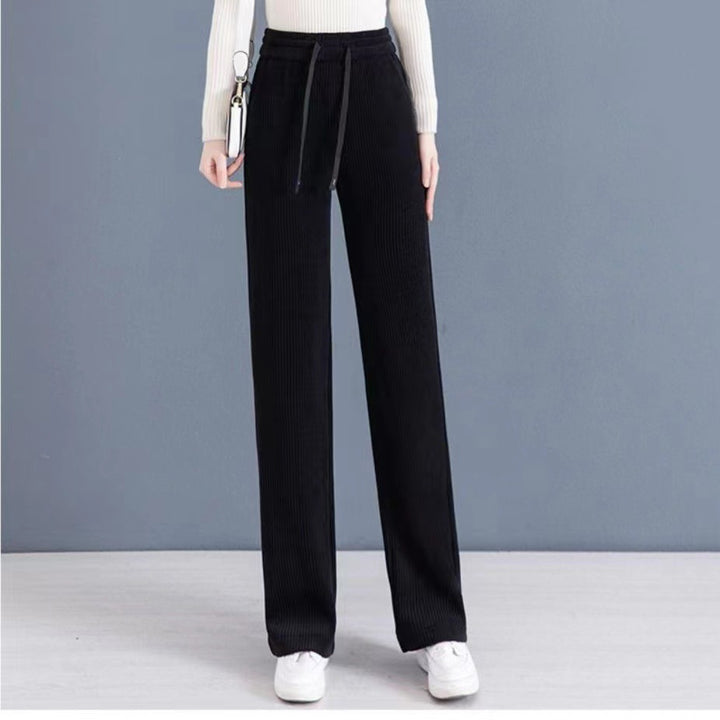 Women's corduroy pants, lined, straight cut