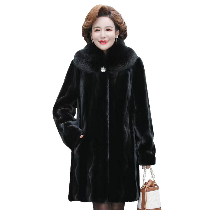 Eleganter Coat in Mink Fur Look