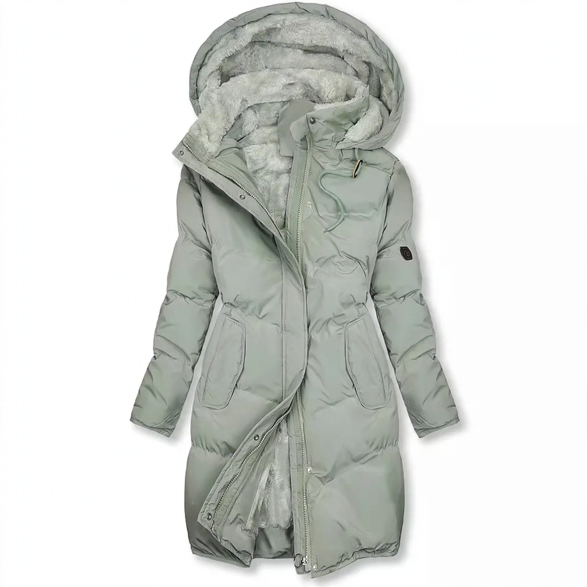Fleece-lined women's jacket with fur collar