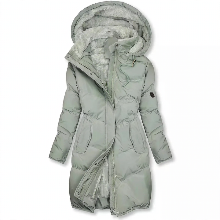 Fleece-lined women's jacket with fur collar