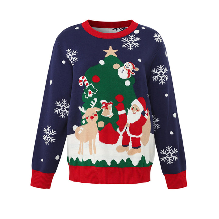 Christmas sweater with jacquard pattern, round neck