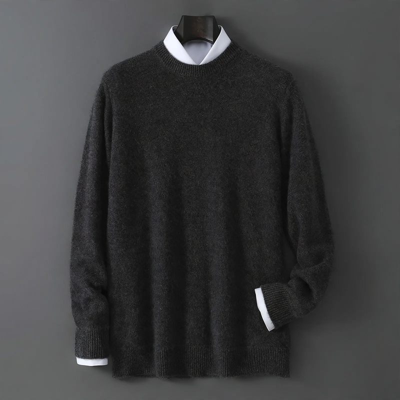 Men's knitted sweater, round neck, loose