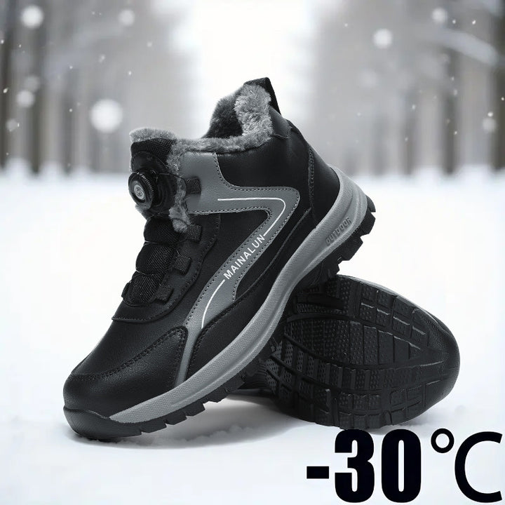 Padded men's winter boots, slip-resistant and warm