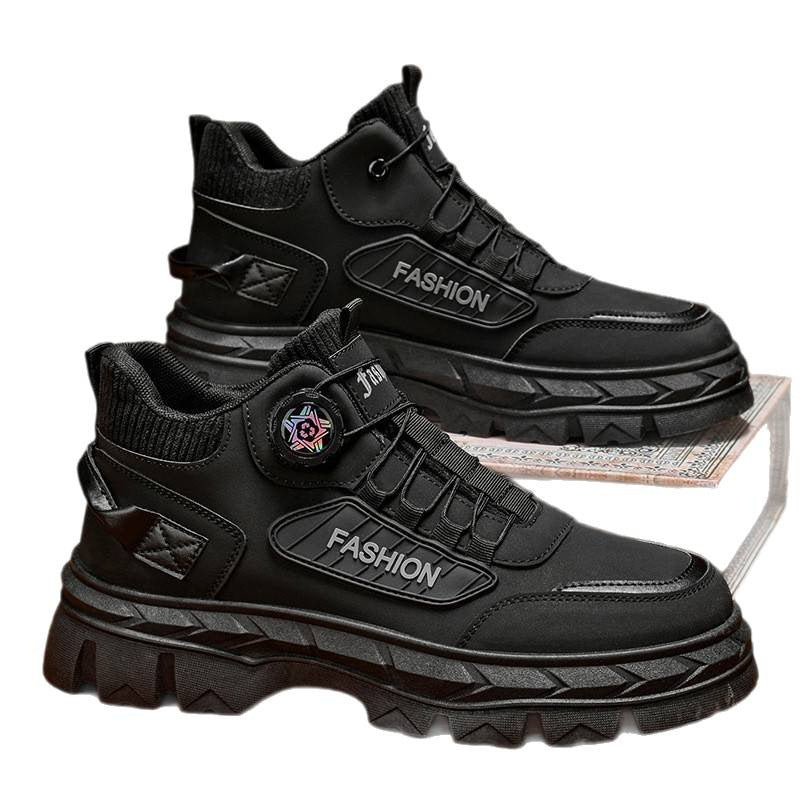 Robust men's ankle boots with platform sole